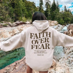 Luxio Fashion Faith Over Fear Christian Hoodie – Unisex Pullover Top