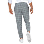 Luxio Fashion Men’s Plaid Print Casual Pants – Loose Fit Trousers