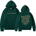 Luxio Fashion Faith Over Fear Christian Hoodie – Unisex Pullover Top
