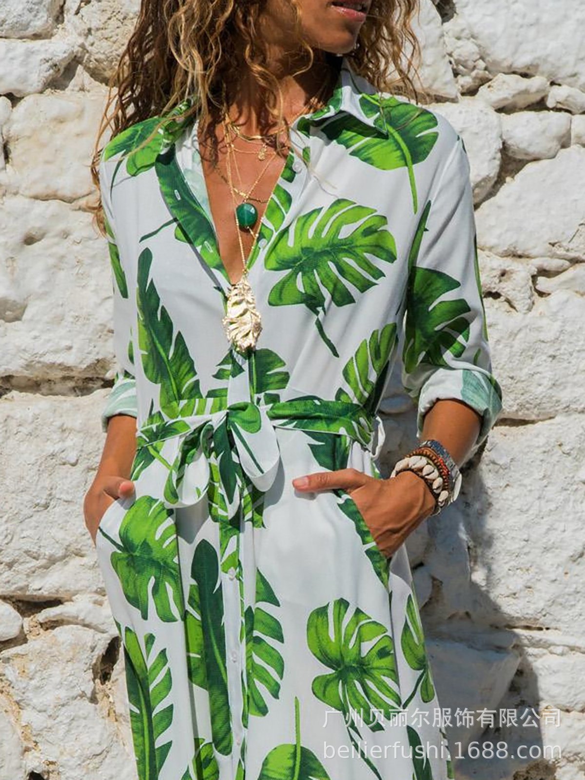 Luxio Fashion Madrid Vintage Chiffon Dress – Women’s V-Neck A-Line