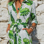 Luxio Fashion Madrid Vintage Chiffon Dress – Women’s V-Neck A-Line