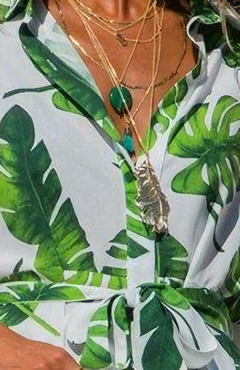 Luxio Fashion Madrid Vintage Chiffon Dress – Women’s V-Neck A-Line