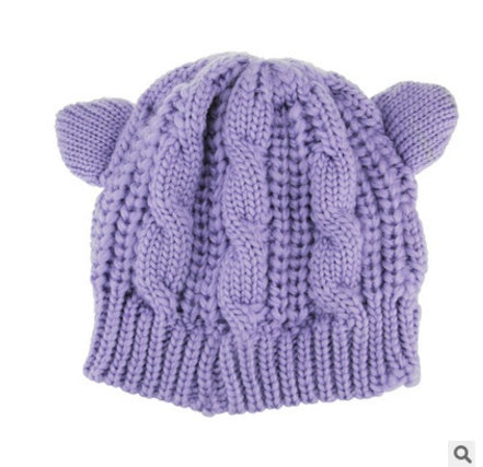 Luxio Fashion Handmade Knitted Cat Ear Beanie – Cute Winter Hat