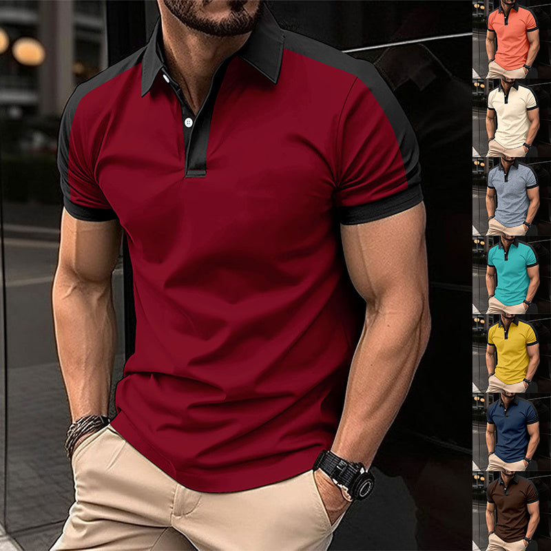 Luxio Fashion Men’s Short Sleeve Business Polo Shirt – Summer Top