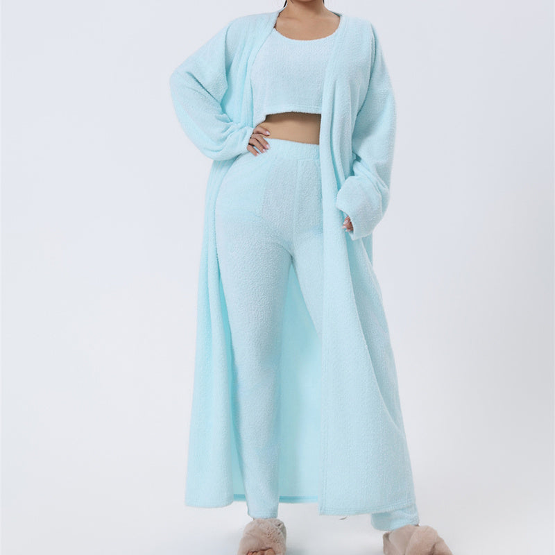Luxio Fashion Women’s Cozy 3 Piece Pajama Lounge Set – Warm Wear