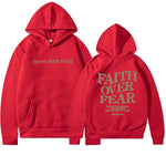 Luxio Fashion Faith Over Fear Christian Hoodie – Unisex Pullover Top