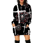 Luxio Fashion Women’s Halloween Print Long Hoodie – Casual Pocket Sweater