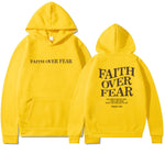 Luxio Fashion Faith Over Fear Christian Hoodie – Unisex Pullover Top