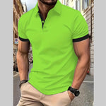 Luxio Fashion Men’s Short Sleeve Business Polo Shirt – Summer Top