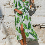 Luxio Fashion Madrid Vintage Chiffon Dress – Women’s V-Neck A-Line