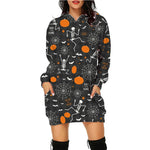 Luxio Fashion Women’s Halloween Print Long Hoodie – Casual Pocket Sweater