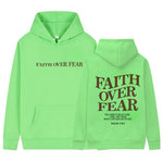 Luxio Fashion Faith Over Fear Christian Hoodie – Unisex Pullover Top