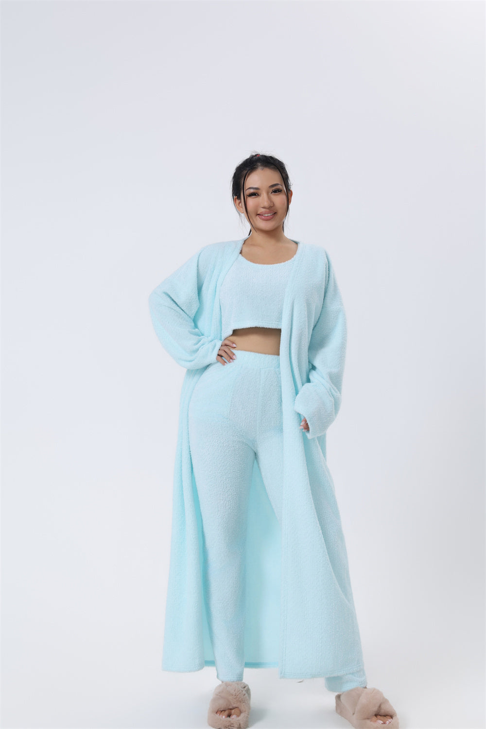 Luxio Fashion Women’s Cozy 3 Piece Pajama Lounge Set – Warm Wear