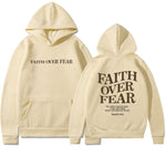 Luxio Fashion Faith Over Fear Christian Hoodie – Unisex Pullover Top